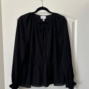 Chic Black Long Sleeve Blouse